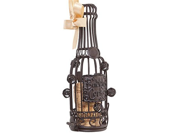 Beautiful Memorial Champagne Cork Cage Bottle Ornament with Satin Bow
