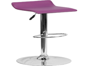 Flash Furniture 2 Pack Contemporary Vinyl Adjustable Height Bar Stool with Chrome Base 34 Inch Purple