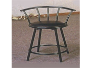Set Of 2 24 h Bar Stool In Satin Black Finish Metal With Swivel Seat And Back