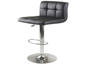 Stockholm Air Lift Stool Swivel Square Grid Faux Leather Seat Black
