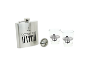 Mancave Down the Hatch Hip Stainless Steel Flask Set Metallic