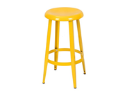 Adeco Metal Round Top Backless 26 Inch High Stools