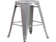 Indoor Outdoor Stool Backless Silver