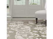 Lavish Home Floral Scroll Area Rug 4 by 6 Green Ivory
