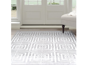 Lavish Home Athens Area Rug 5 by 77 Grey White