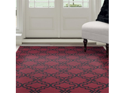 Lavish Home Red Black Double Lattice Area Rug 4 by 6