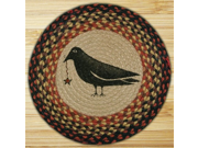 Earth Rugs 49 CH919 Crow and Star Printed Round Chairpad with Matching Tie 15.5