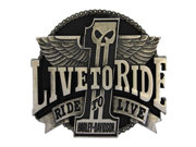 Harley Davidson Mens 1 Live To Ride Belt Buckle Chrome HDMBU10400