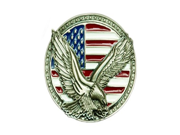 Eagle on USA Flag Belt Buckle