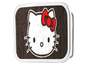 Hello Kitty Animated Character Dark Wood Classic Logo Rockstar Belt Buckle