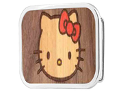 Hello Kitty Animated Character Wooden Classic Logo Rockstar Belt Buckle
