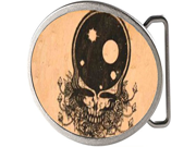 Grateful Dead Psychedelic Rock Band Wooden Galactic Skull Rockstar Belt Buckle