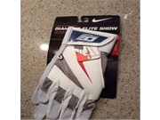 Nike.Diamond Elite Show Time Batting Gloves with Changable Custome Team Colors White Custom Swoosh Color Adult Mens Small