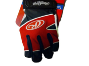 Rawlings Pro Style Youth Medium Batting Gloves 1 Pair Red Black White