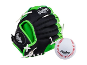 Rawlings Youth Players Basket Web 9 Pitcher Infield Glove Worn On Right Hand Green