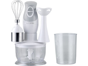 EuroPrep Two Speed 200 Watt Chef Series Hand Blender Stainless Steel Blade. With Chopper and Whisk