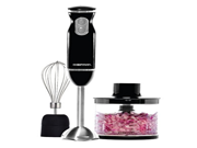 Chefman RJ19 BP BLACK Hand Blender with Food Chopper and Whisk Attachments Black