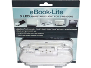 eBook Lite 3 LED Adjustable Light for E Readers White Kindle Nook Kobo Sony