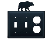 Village Wrought Iron ESSO 14 Double Switch Single Outlet Cover Bear