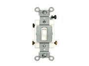 Leviton 54503 2W 15 Amp 120 277 Volt Toggle Framed 3 Way AC Quiet Switch Commercial Grade Grounding White