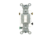Leviton 54523 2W 20 Amp 120 277 Volt Toggle Framed 3 Way AC Quiet Switch Commercial Grade Grounding White