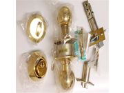 Polished Brass Combination Set Entry Door Knob Deadbolt Kit