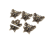 uxcell® Wooden Case Box Butterfly Shape Hasp Lock Latch Bronze Tone 5pcs
