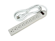 6Ft 8 Outlet Surge Protector 15A 90J 6 Foot Power Cord with 8 Outlets on Strip White