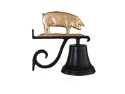 Montague Metal Products Cast Bell with Gold Pig