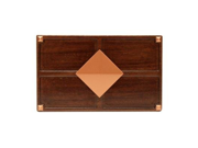 Wireless or Wired Door Bell Medium Red Oak Wood with Diamond Medallion