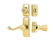 Ideal Security HK01 I 022 Deluxe Storm and Screen Door Lever Handle Keyed Deadbolt Brass Finish