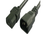 Lynn Electronics C13C1415A 10F IEC 60320 C13 to 60320 C14 15A 250V 14AWG 3C SJT 10 Feet Power Cord Black