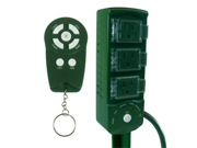 Prime Wire Cable RCSTMO3 Outdoor Green 3 Outlet Multi Function Power Stake with 6 Feet 16 3 SJTW Cord and Remote Control