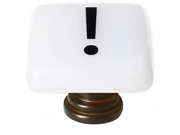 Exclamation Mark Square Knob in Oil Rubbed Bronze Finish