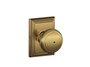 Schlage F40AND609ADD Addison Collection Andover Privacy Knob Antique Brass