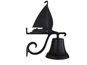 Montague Metal Products Cast Bell with Black Sailboat