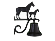 Montague Metal Products Cast Bell with Black Mare and Colt