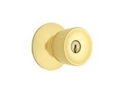 Schlage F80 BEL Storeroom Bell Knobset with Easy Installation and Adjustable Bac Polished Brass