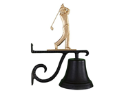 Montague Metal Products Cast Bell with Gold Golfer