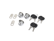uxcell® Furniture Mailbox Cupboard Metal Cylinder Cam Lock Silver Tone 3pcs