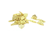 uxcell® Metal 30x38mm Box Case Clasp Hasp Hook Lock Lid Latch Gold Tone 10pcs