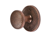 The Copper Factory CF181AN Round Passage Door Set with Heavy Solid Cast Brass Construction and Hammered Appearance Antique Copper