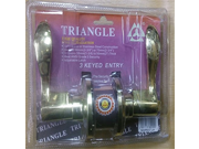 TRIANGLE L 3 KEYED ENTRY STAINLESS STEEL DOOR KNOB IN GOLD