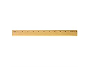 School Smart Single Bevel Metal Edge inch Wood Ruler 12 x 1 1 8 inches