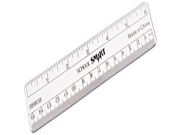 School Smart See Through Flexible Ruler with Inches and Metric 6 inch Clear