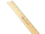 Westcott Wood Ruler With Hang Tab and Metal Edges 12