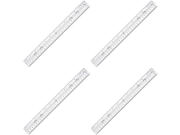 S.P. Richards Company Standard Metric Ruler 12 Long Holes for Binders Clear SPR01488 4 Packs