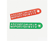 6 ~ Holiday Alphabet Rulers ~ Plastic ~ 8 3 4 X 1 3 4 ~ Red Green ~ New ~ Stocking Stuffer