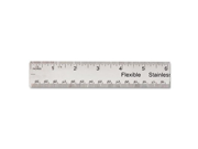 Stainless Steel Ruler w Cork Back and Hanging Hole 12 Silver Sold as 1 Each