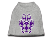 Argyle Paw Purple Screen Print Shirt Grey XS 8